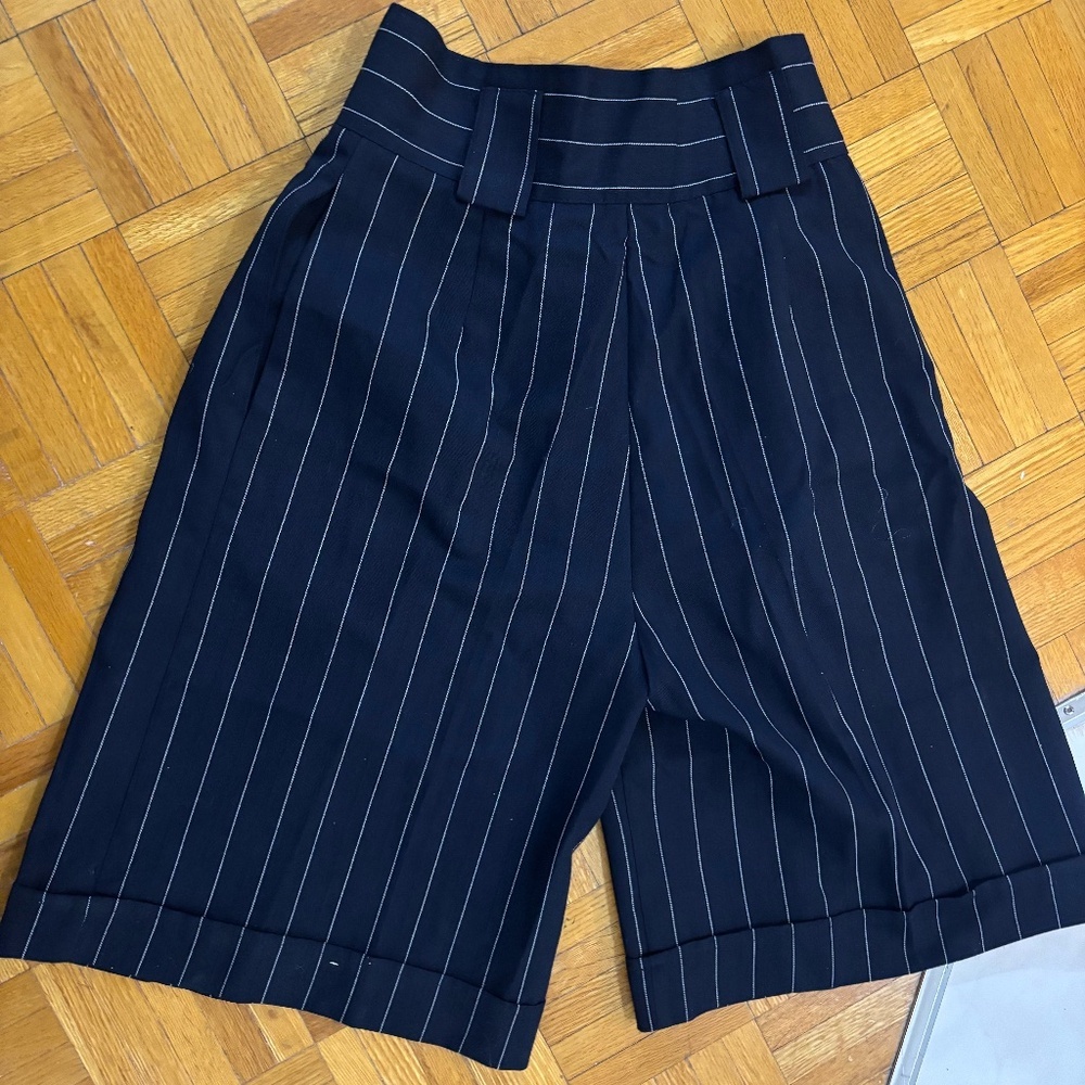 Vintage 80s pinstripes culottes feels like wool * accepting offers - Picture 2 of 8